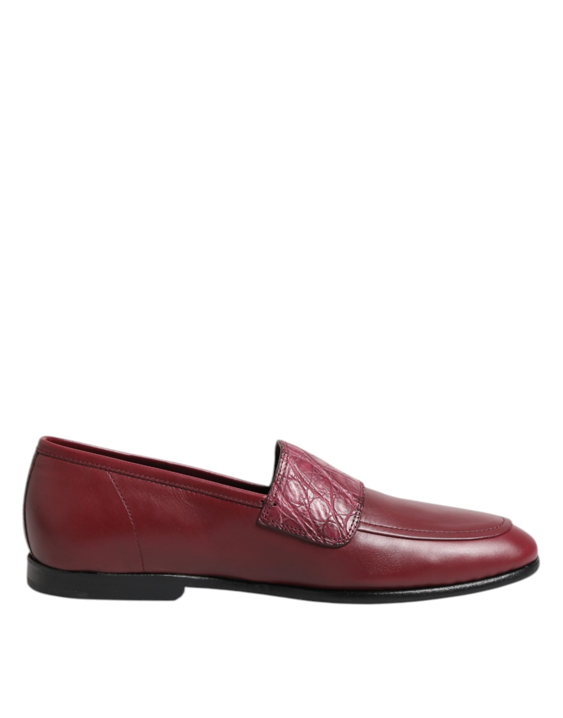 Chaussures habillées à enfiler en cuir bordeaux Dolce & Gabbana