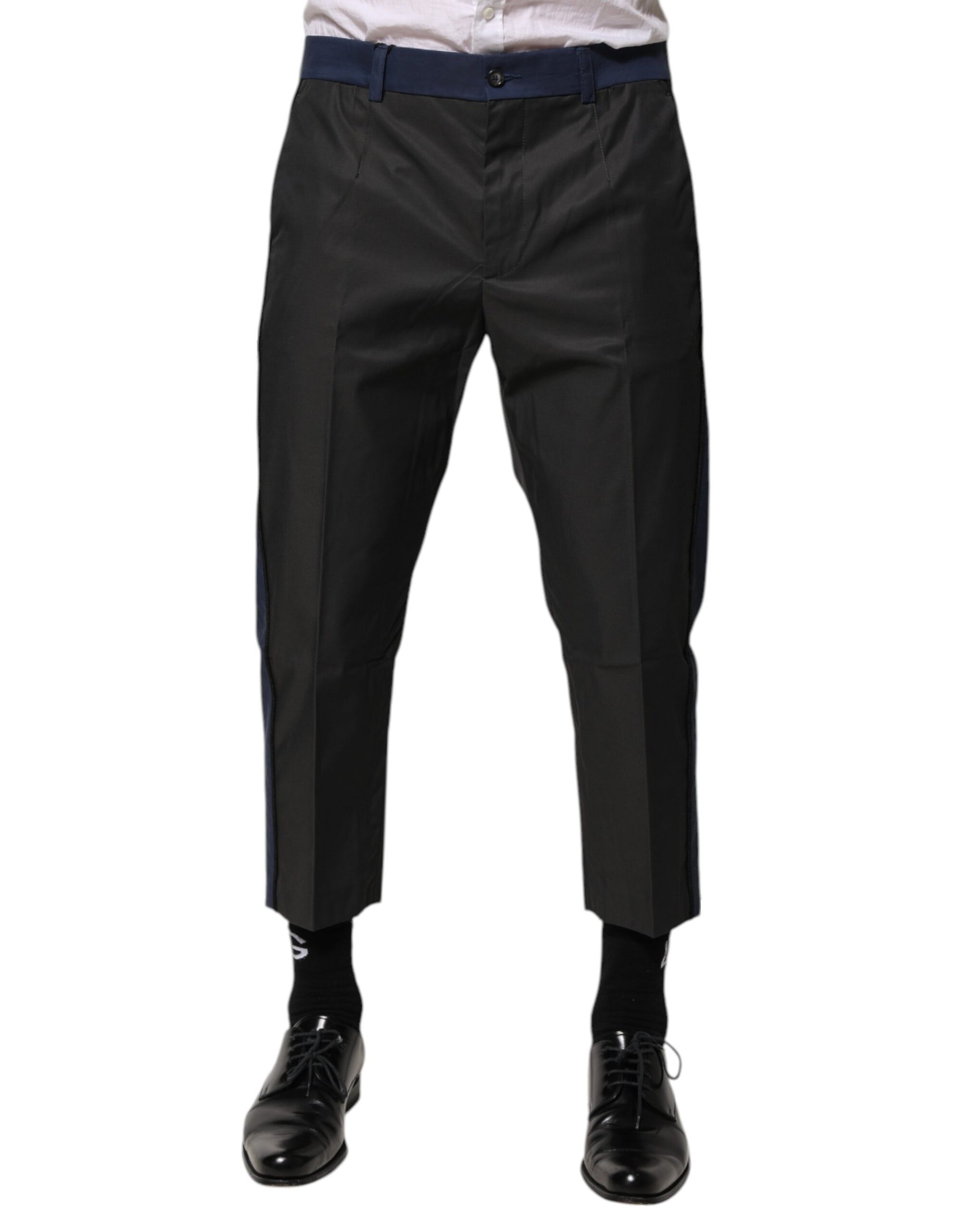 Pantalon chino 3/4 en coton gris bleu Dolce & Gabbana