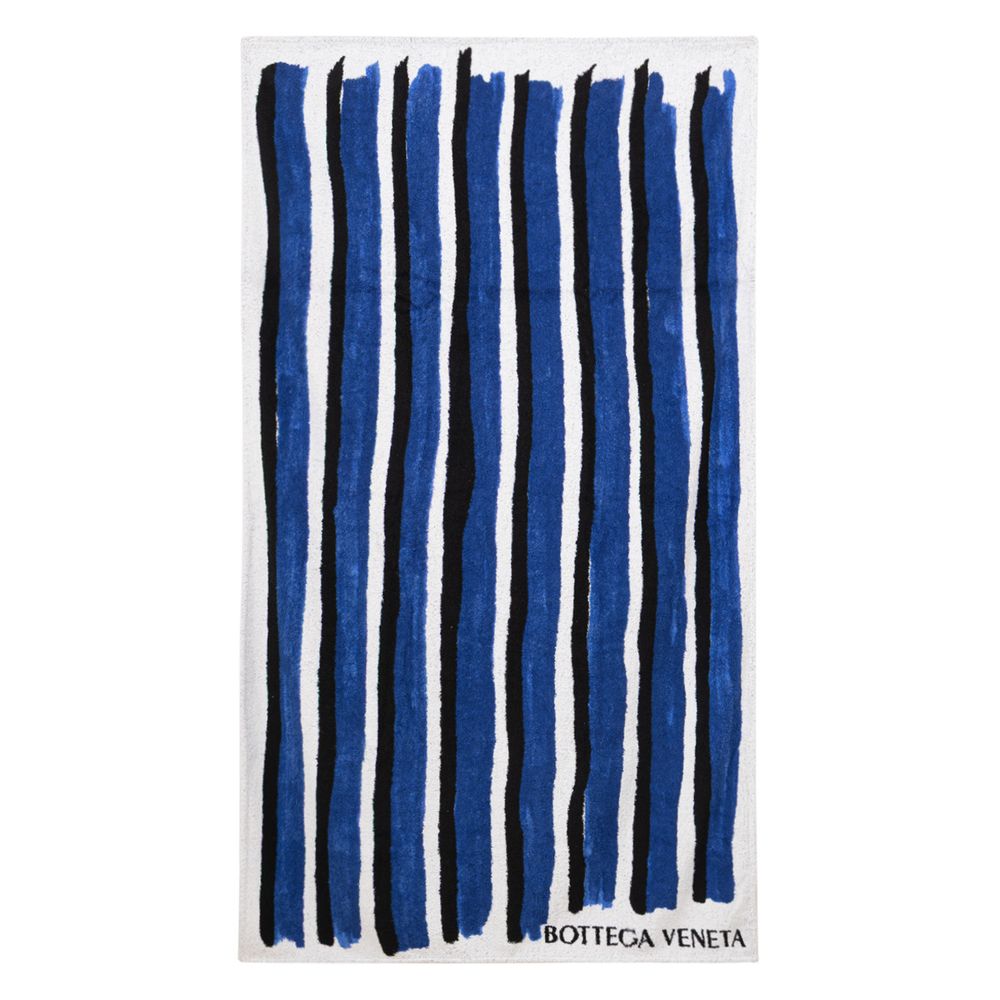 Serviette de plage en coton bleu Bottega Veneta