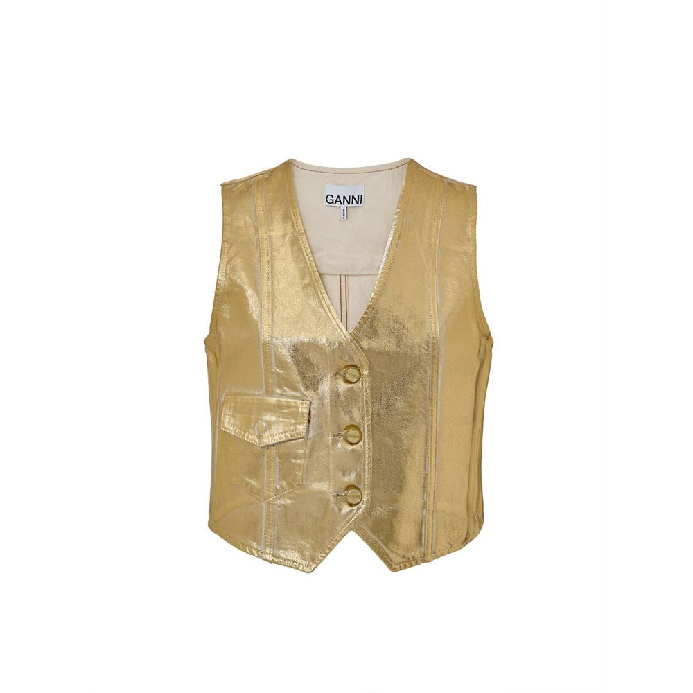 Veste sans manches en coton doré Ganni