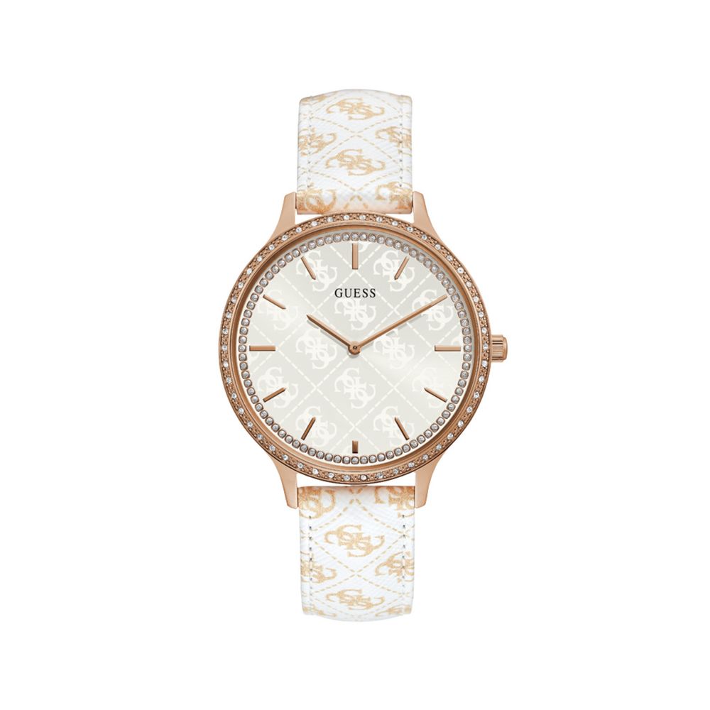 Montre Guess en cuir blanc