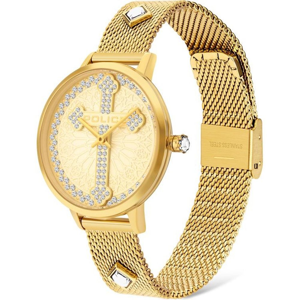 Montre Police en acier inoxydable doré