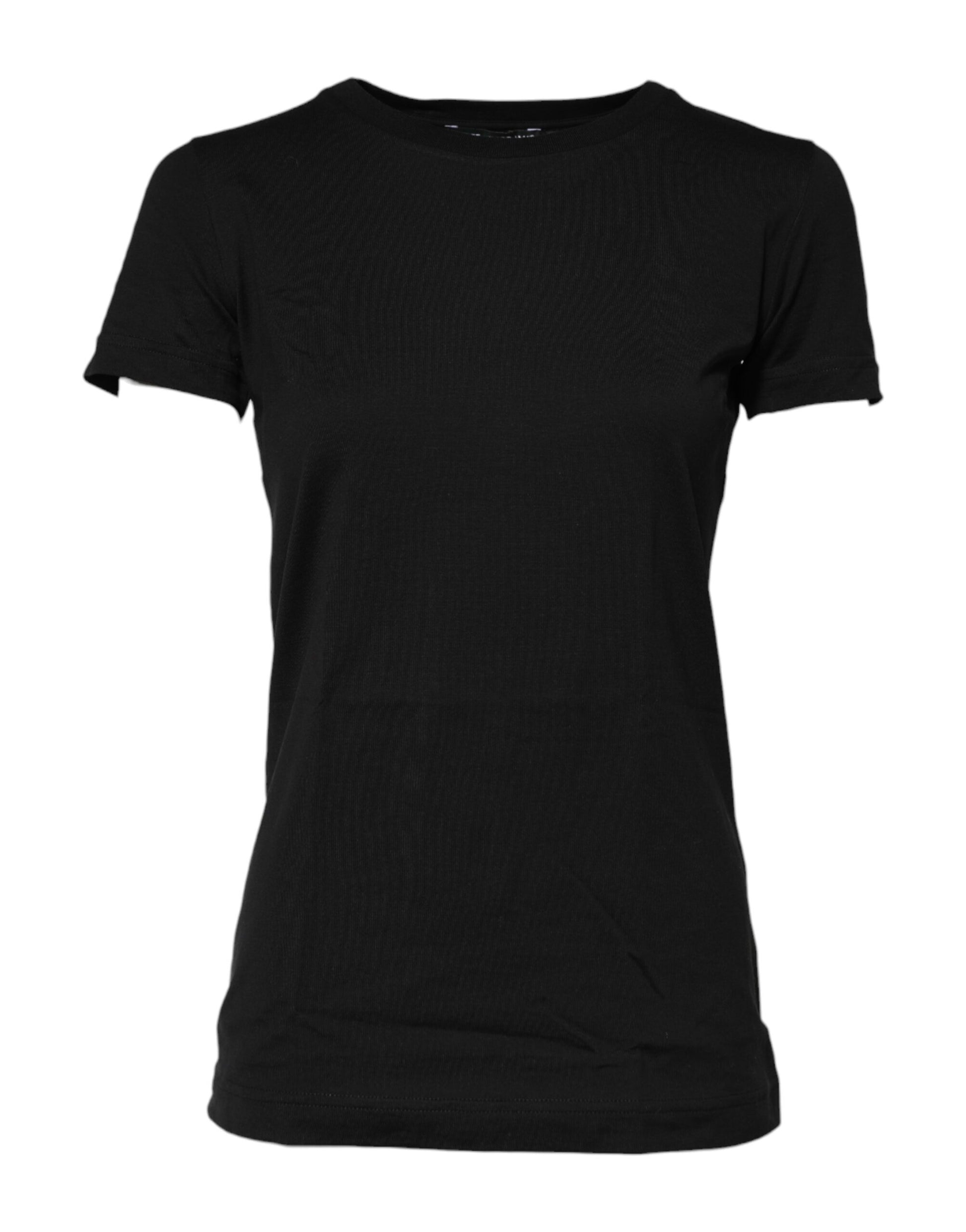 T-shirt noir à manches courtes et col ras du cou Dolce & Gabbana
