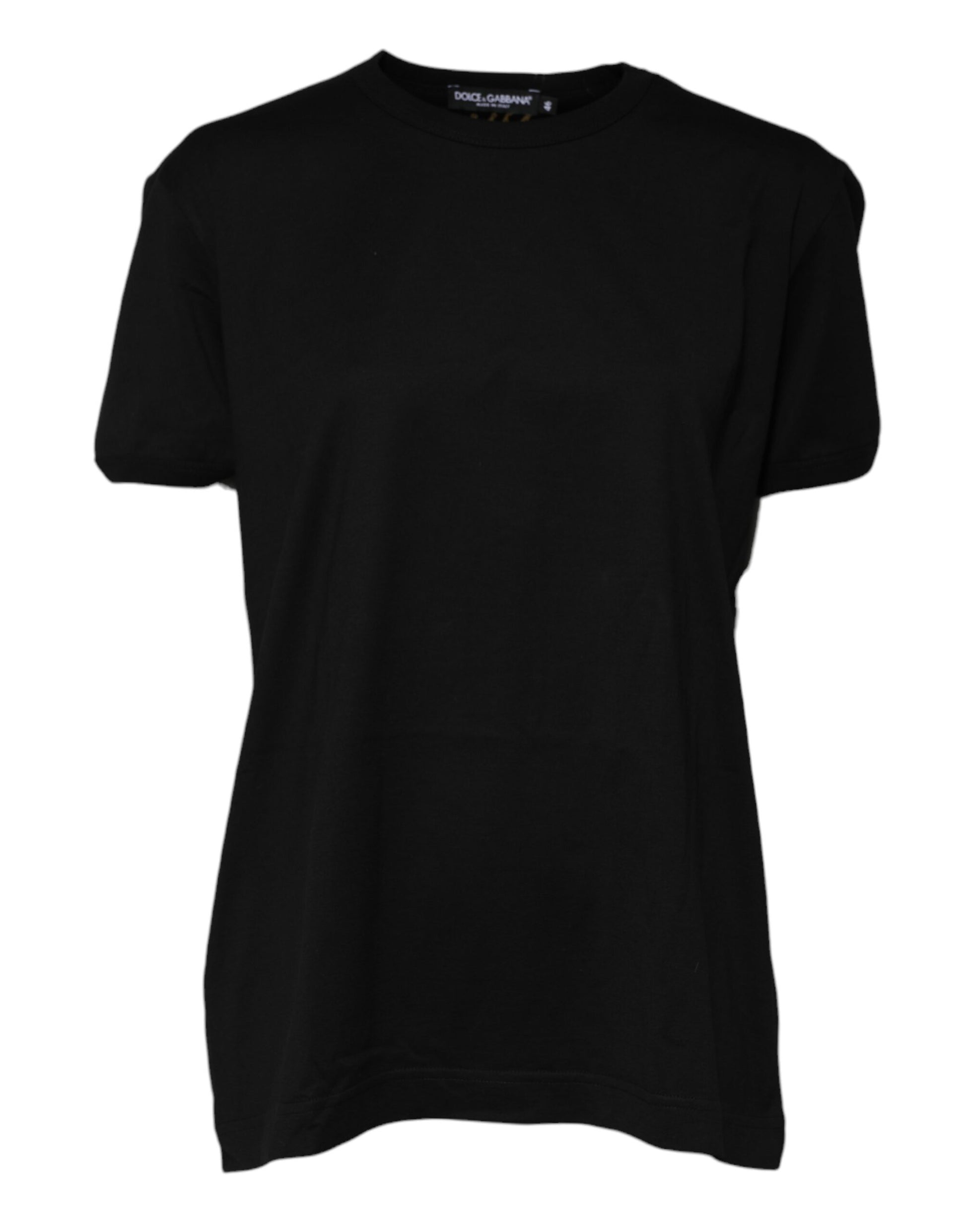 T-shirt ras du cou en coton noir Goodluck de Dolce & Gabbana