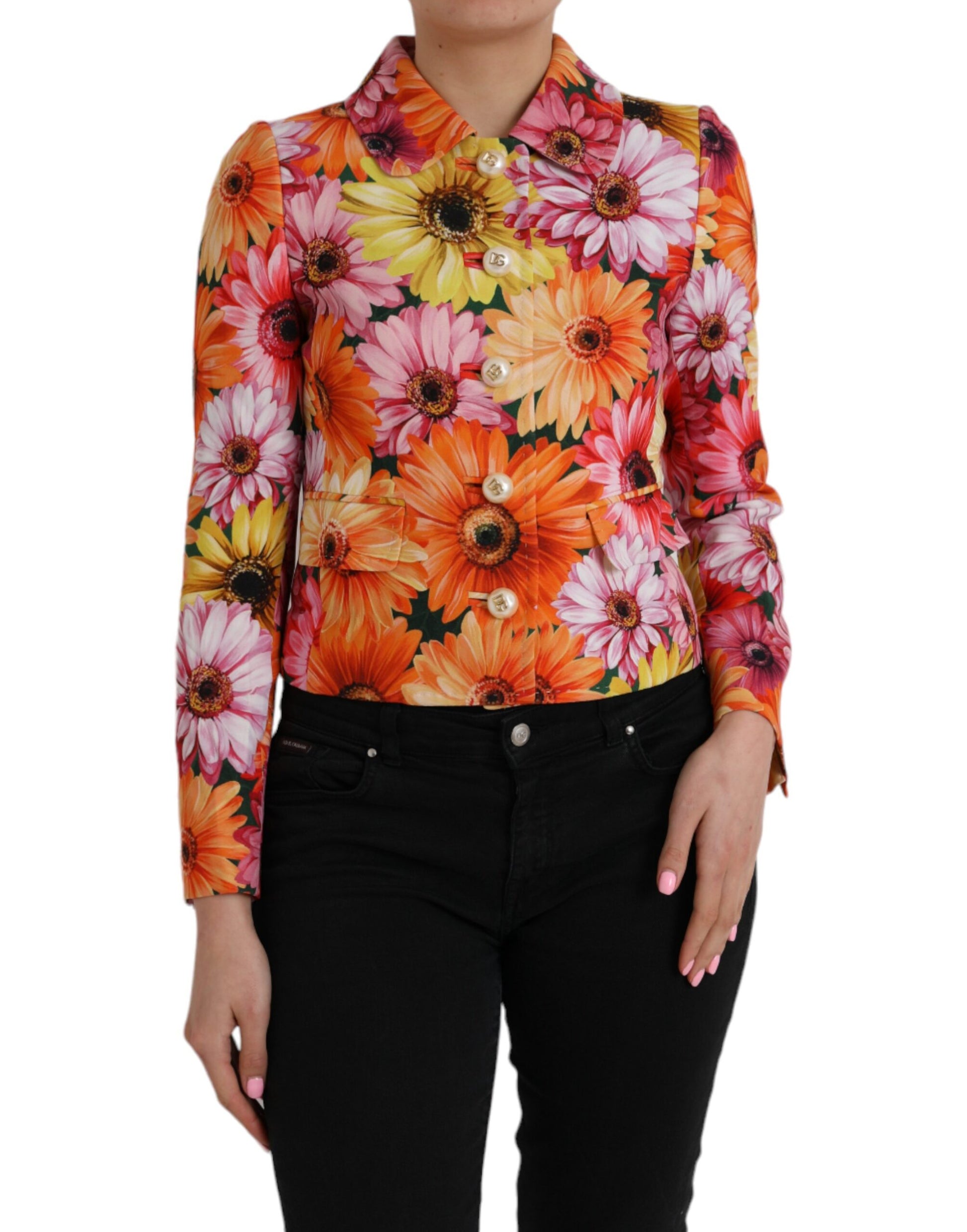 Veste fantaisie florale à imprimé marguerites multicolore Dolce & Gabbana