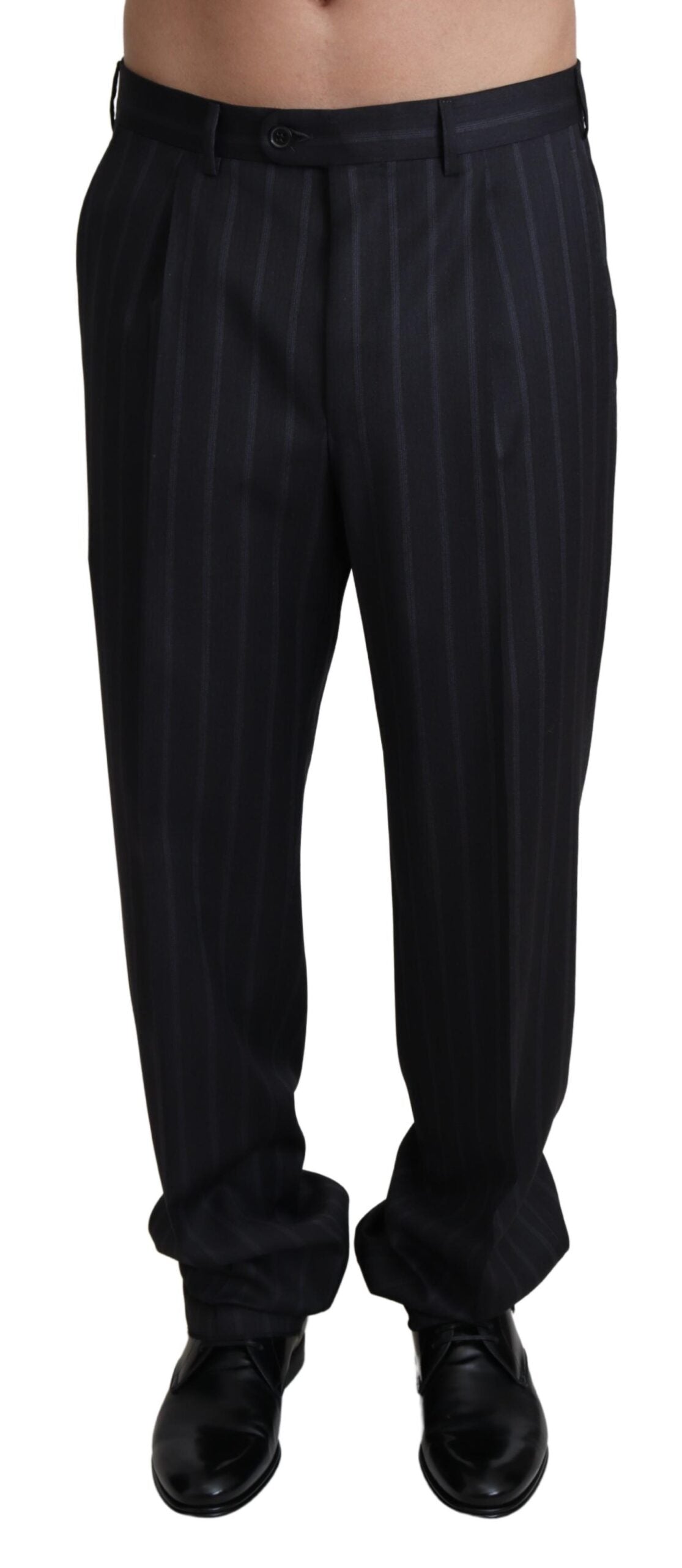 Pantalon habillé en laine mélangée grise Dolce & Gabbana