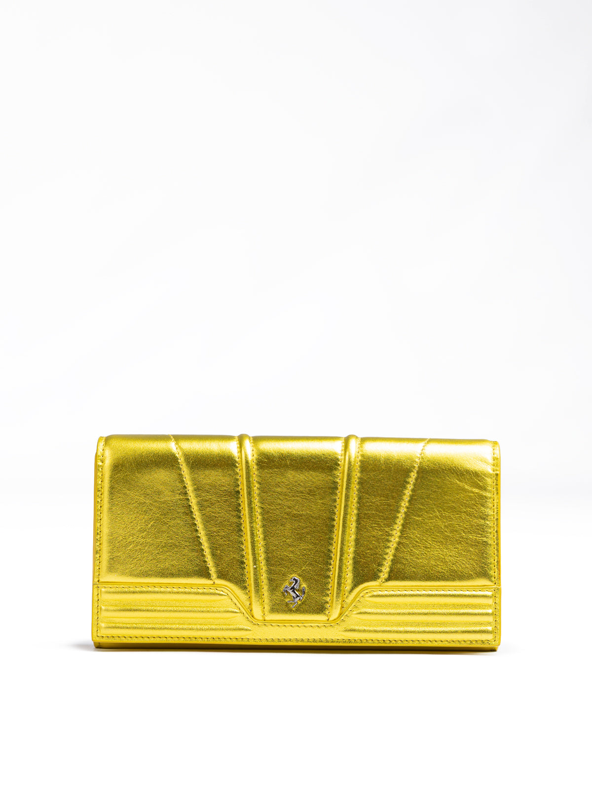 Portefeuille en cuir verni Ferrari Metal Yellow GT