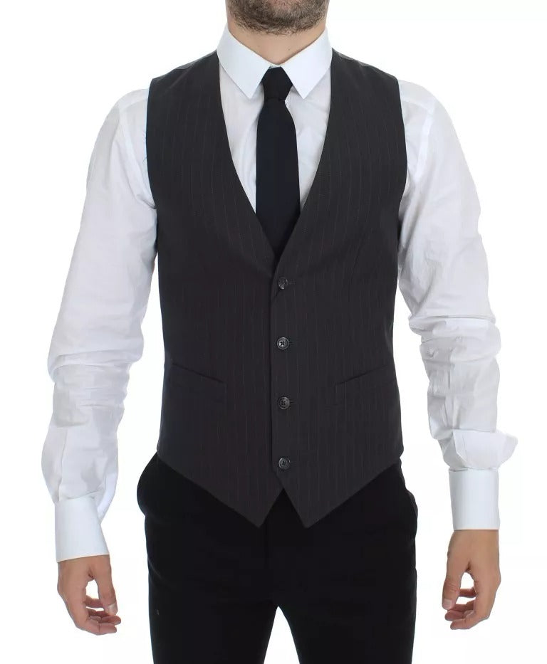 Gilet de soirée à rayures grises Dolce & Gabbana