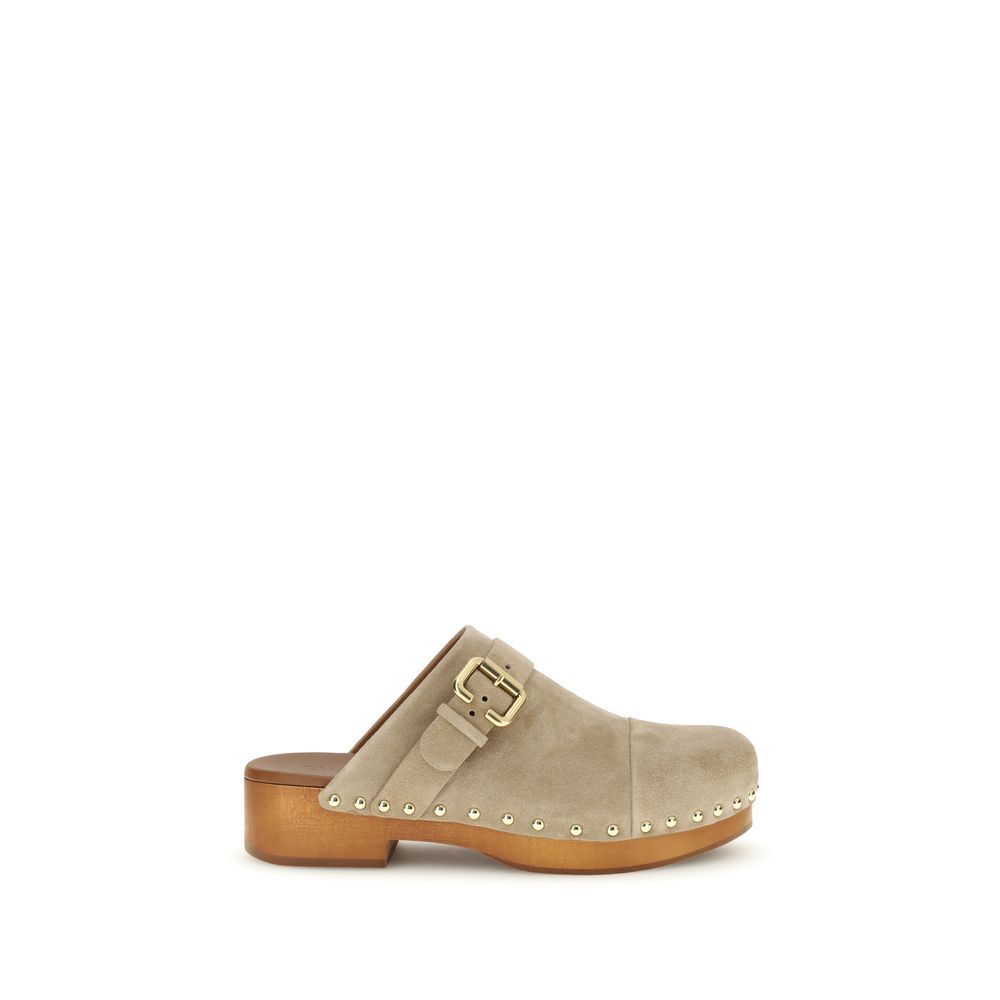 Chloé Beige Calf Leather Bos Taurus Clogs