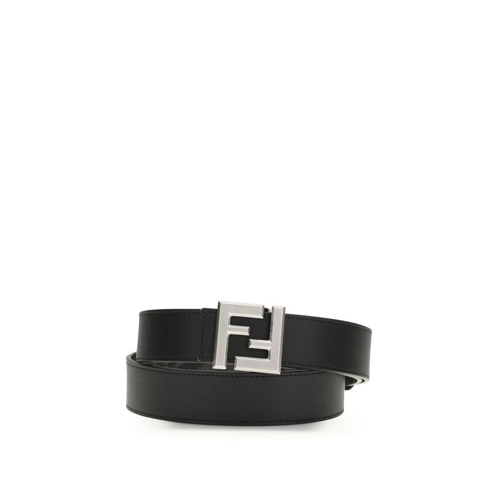 Fendi Black Calf Leather Bos Taurus Regular Belt