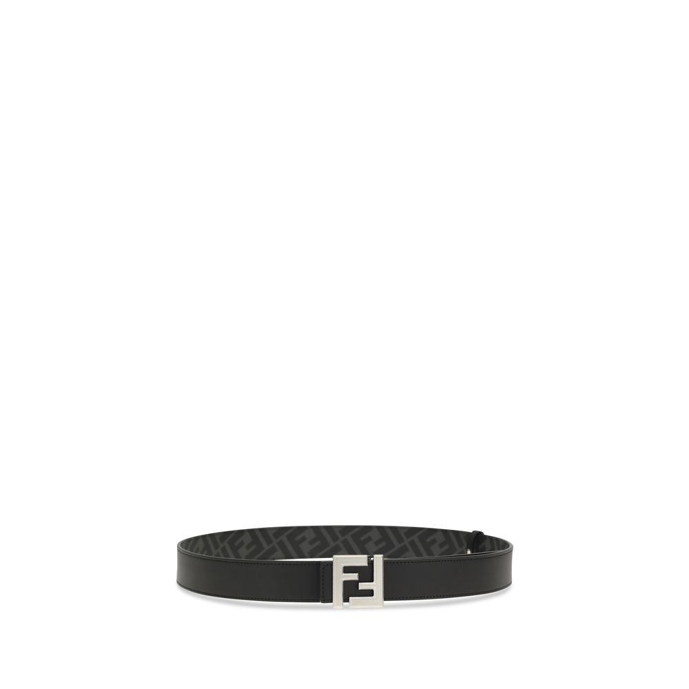 Fendi Black Calf Leather Bos Taurus Regular Belt