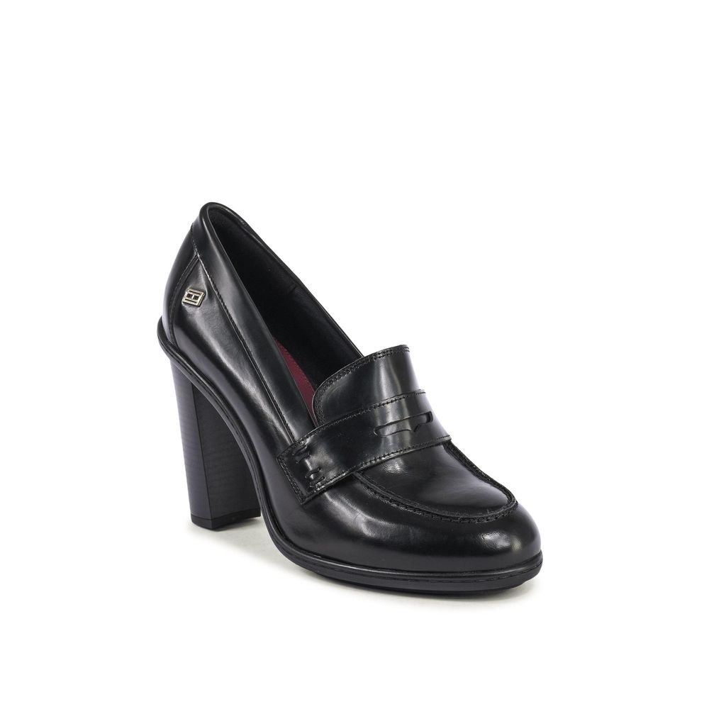 Tommy Hilfiger Black Leather High Heel Pumps