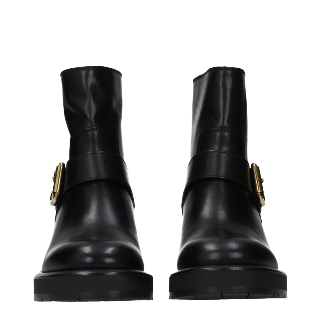 Chloé Black Leather Ankle Boots