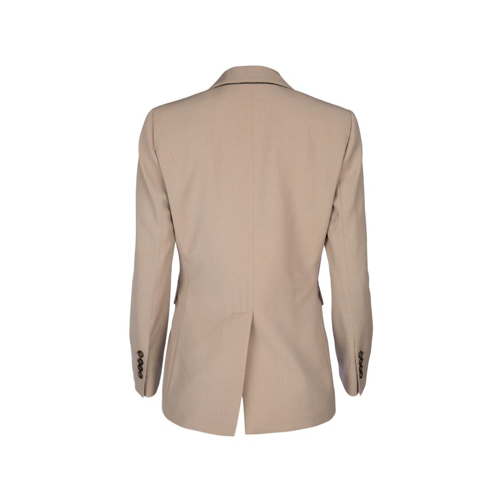 Brunello Cucinelli Beige Virgin Wool Jackets And Coat