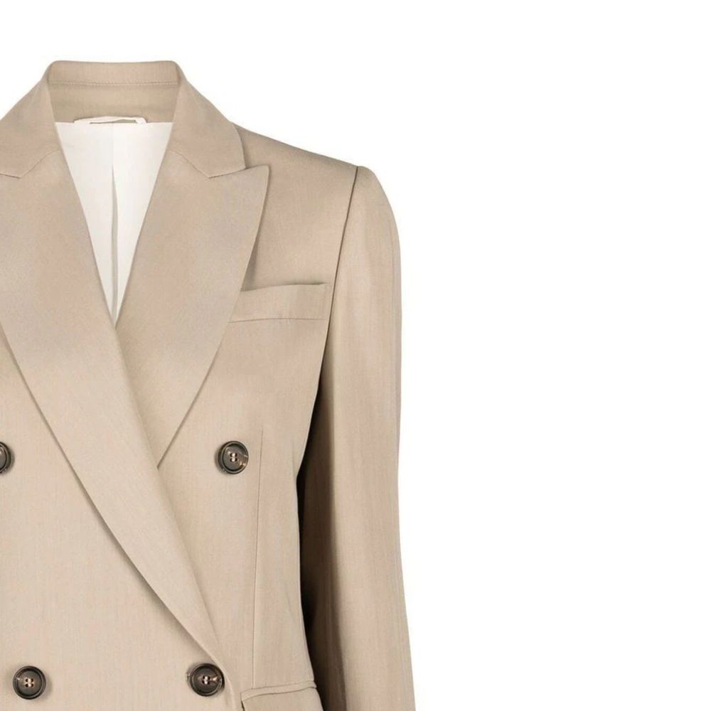 Brunello Cucinelli Beige Virgin Wool Jackets And Coat