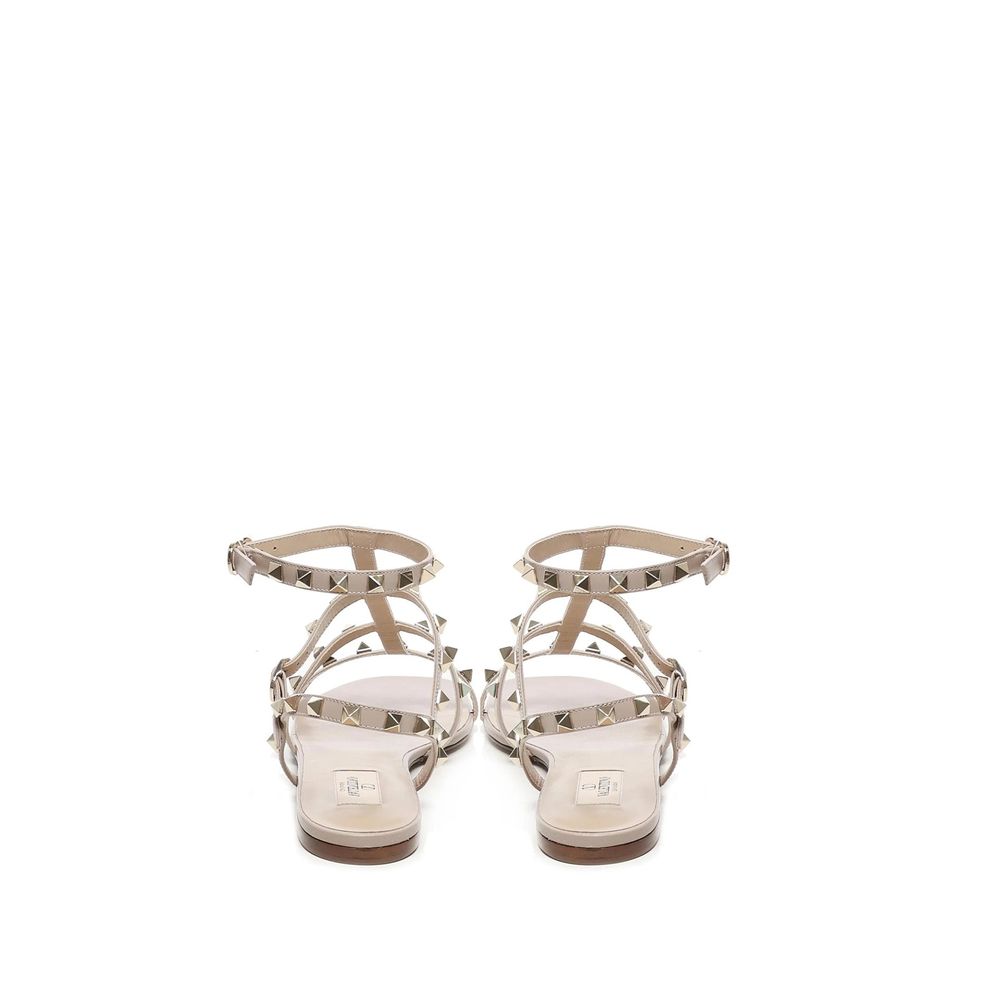 Valentino Garavani Beige Calfskin Strap-On Sandals