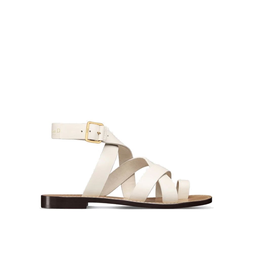 Dior White Calfskin Sandals