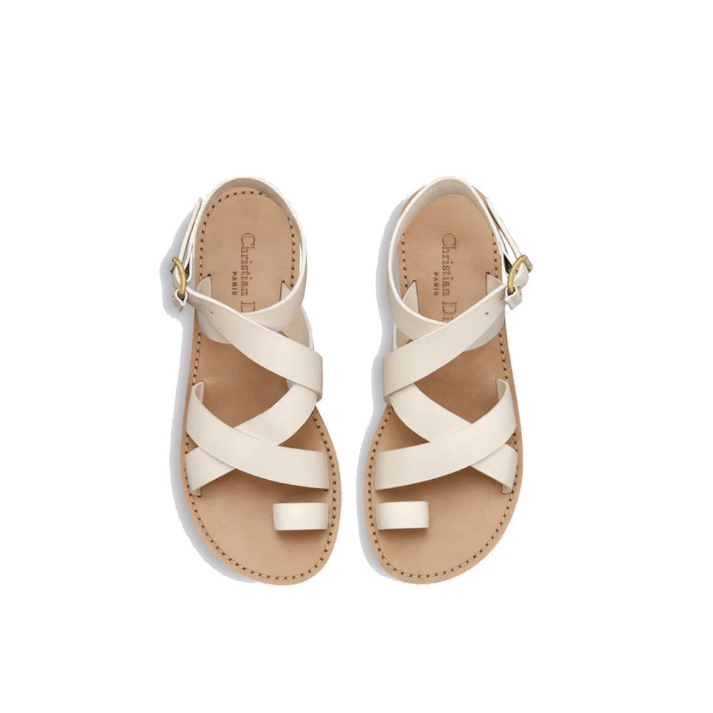 Dior White Calfskin Sandals
