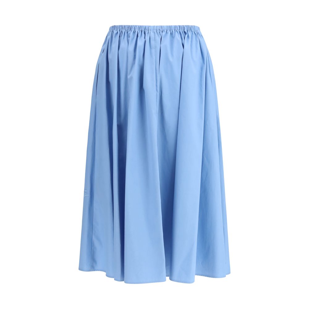 Marni Blue Cotton Midi Skirt