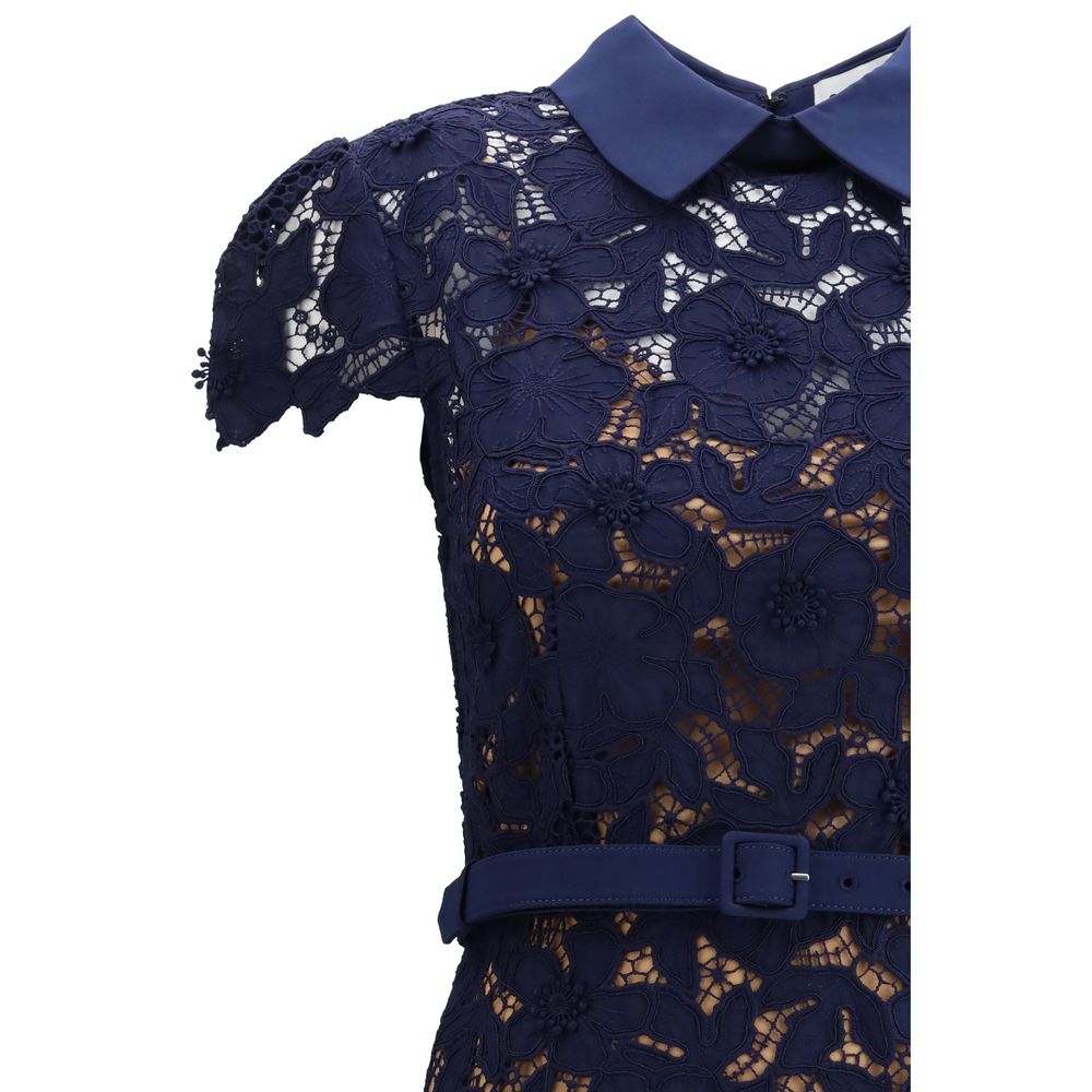 Self-Portrait Blue Polyester Cocktail Dress