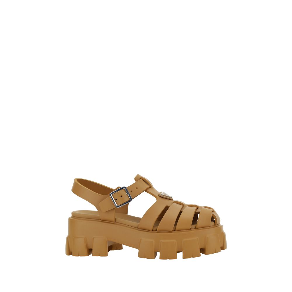 Prada Brown Acetate Platform Sandals