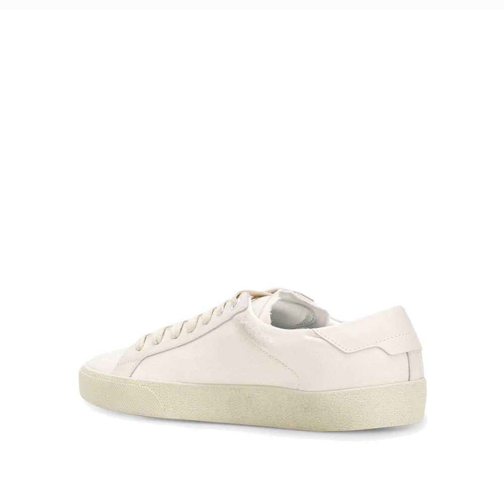 Saint Laurent White Canvas Low Top Sneakers