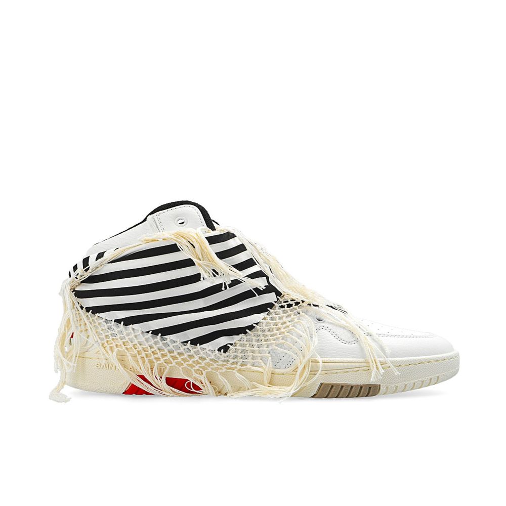 Saint Laurent White Calfskin High Top Sneakers