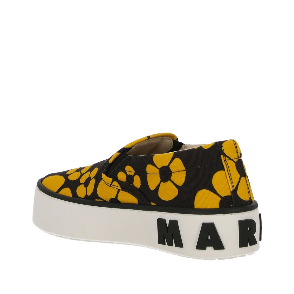 Marni Black Cotton Platform Sneakers