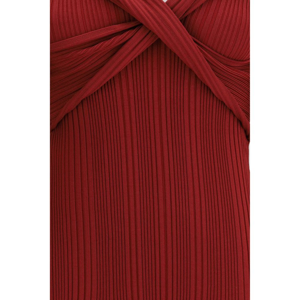 Self-Portrait Bordeaux Viscose Casual Dress