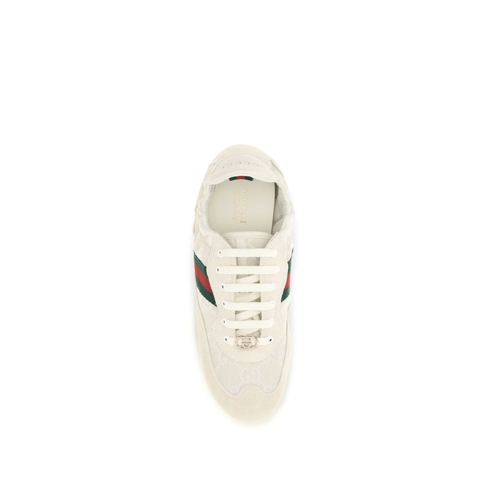 Gucci Beige Calf Leather Bos Taurus Low Top Sneakers