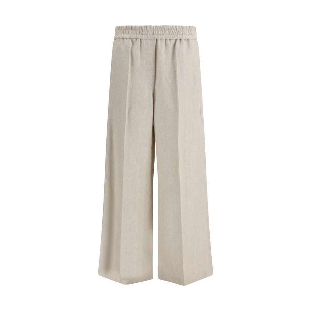 Brunello Cucinelli Beige Linen Casual Pants