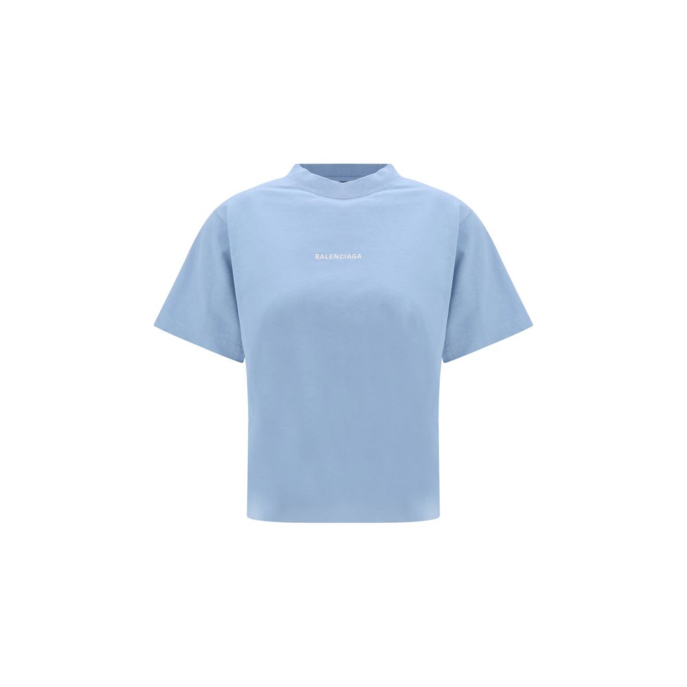Balenciaga Blue Cotton T-Shirt