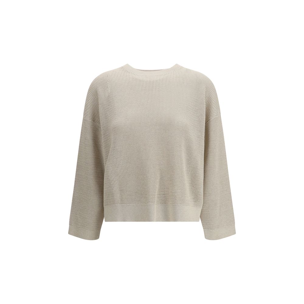 Brunello Cucinelli Beige Cotton Sweatshirt