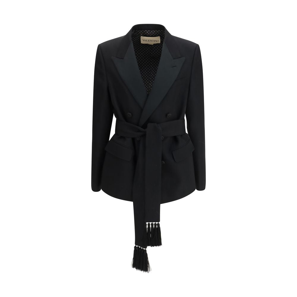Valentino Black Fleece Wool Blazer