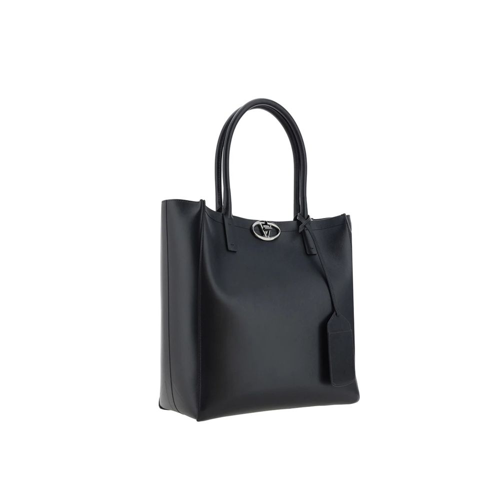 Valentino Garavani Black Calfskin Tote Bag
