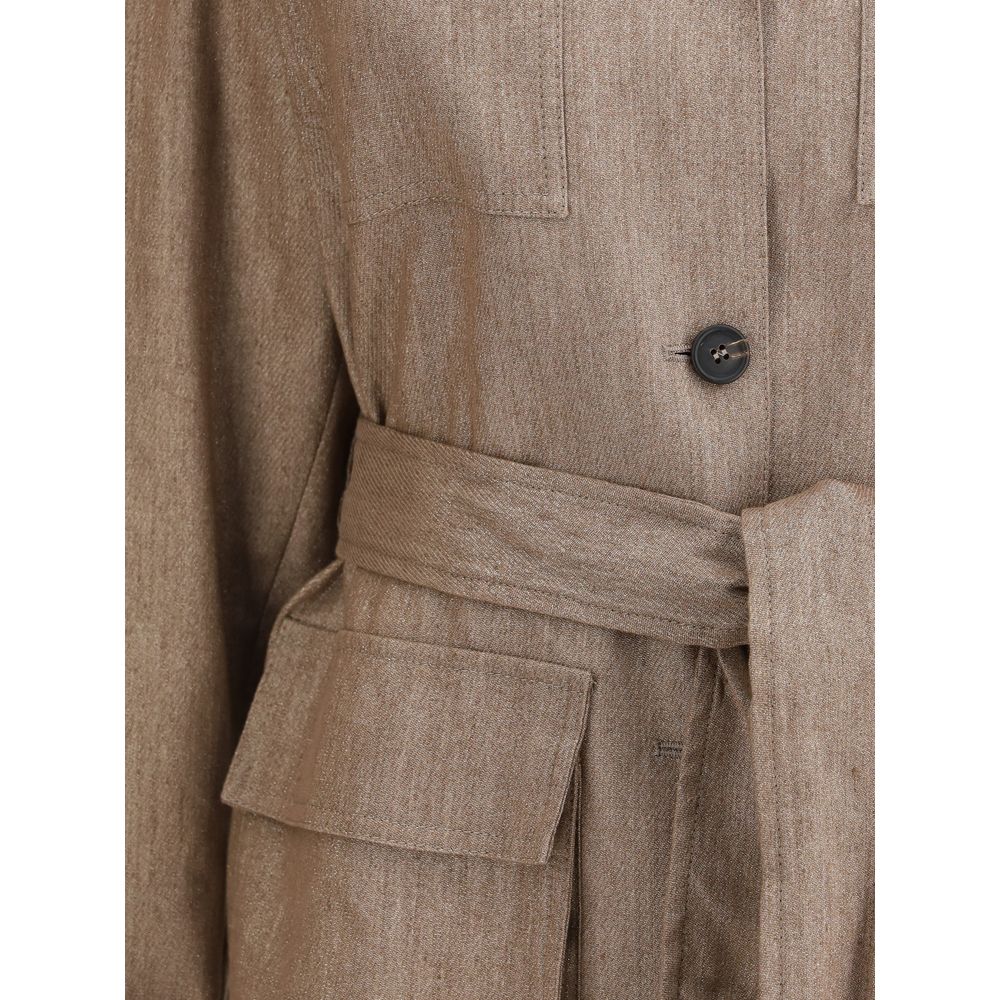 Brunello Cucinelli Brown Linen Coat