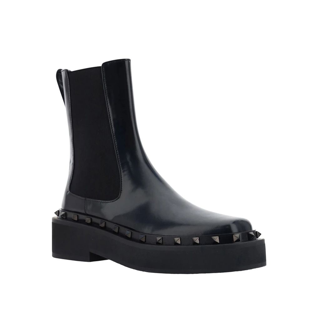 Valentino Garavani Black Calfskin Chelsea Boots