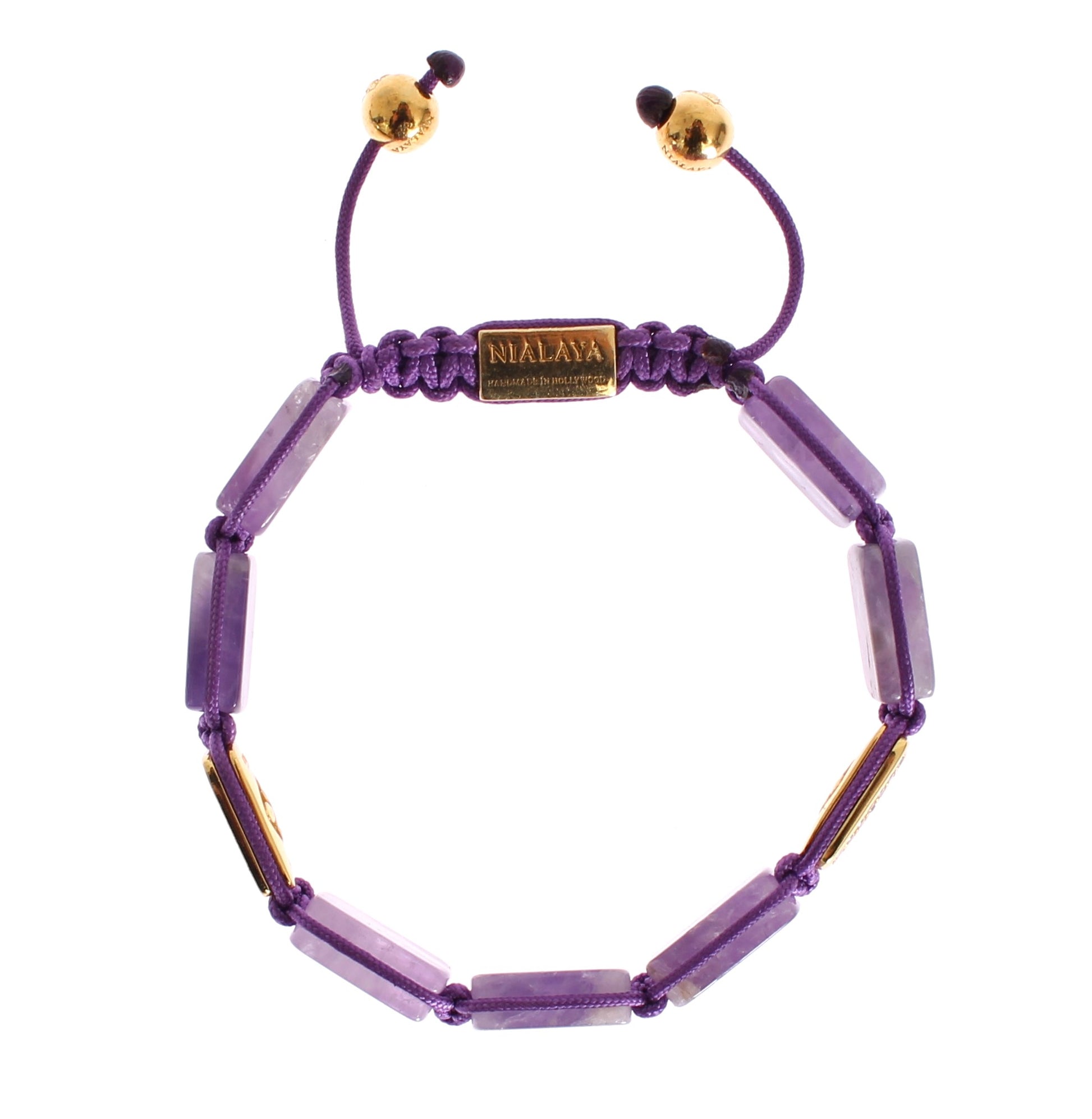 Bracelet Nialaya CZ Améthyste Or 925 18 carats