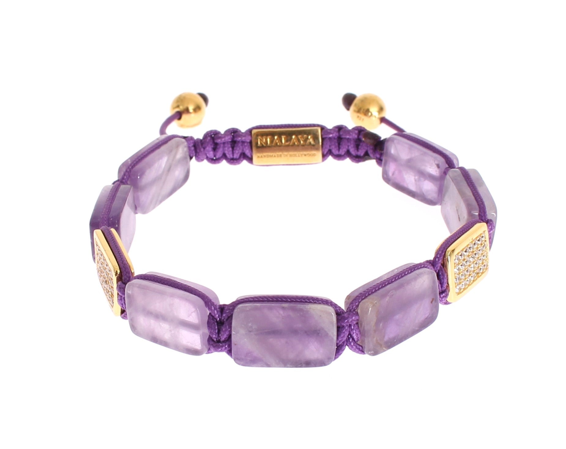 Bracelet Nialaya CZ Améthyste Or 925 18 carats