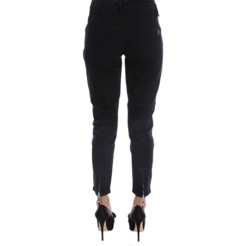 Costume National Black Cotton Cropped Jeans