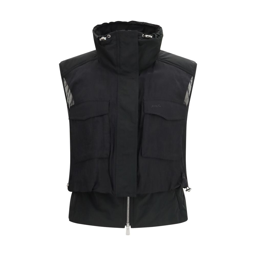 PINKO Black Nylon Sleveless Jacket