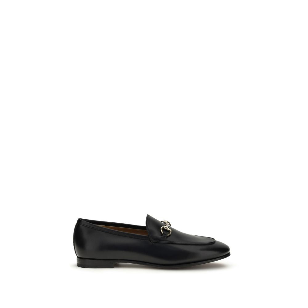Gucci Black Calf Leather Bos Taurus Slip-On Loafers