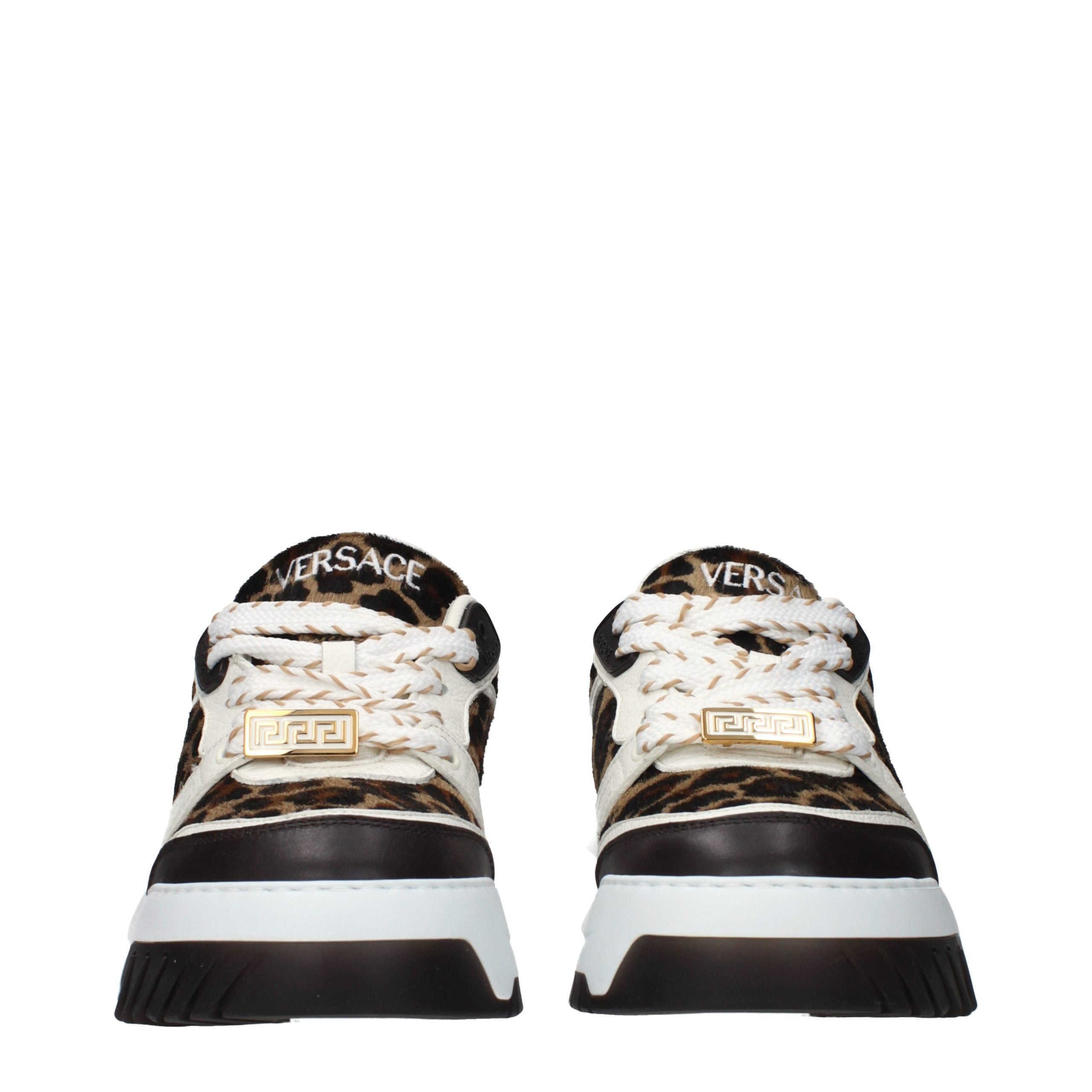 Versace Brown Horsehair Chunky Sneakers