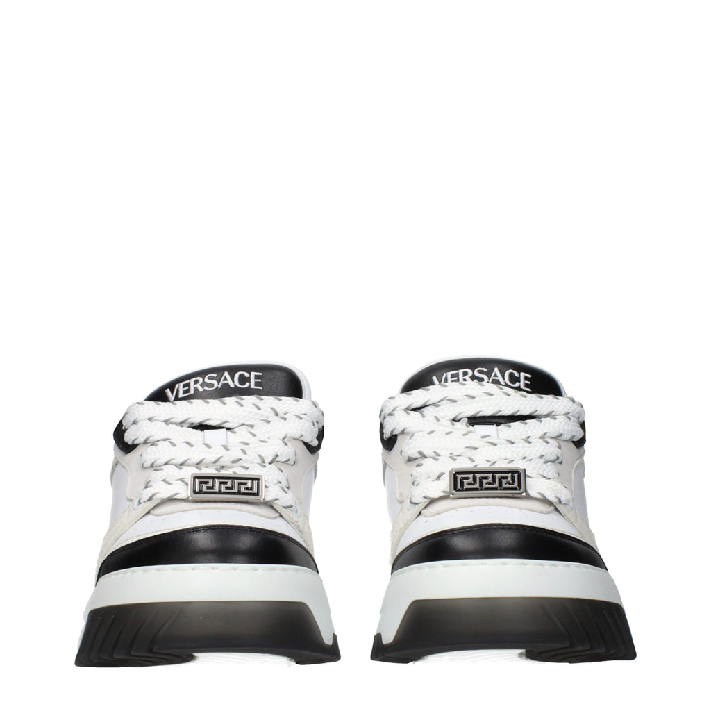 Versace White Leather Low Top Sneakers