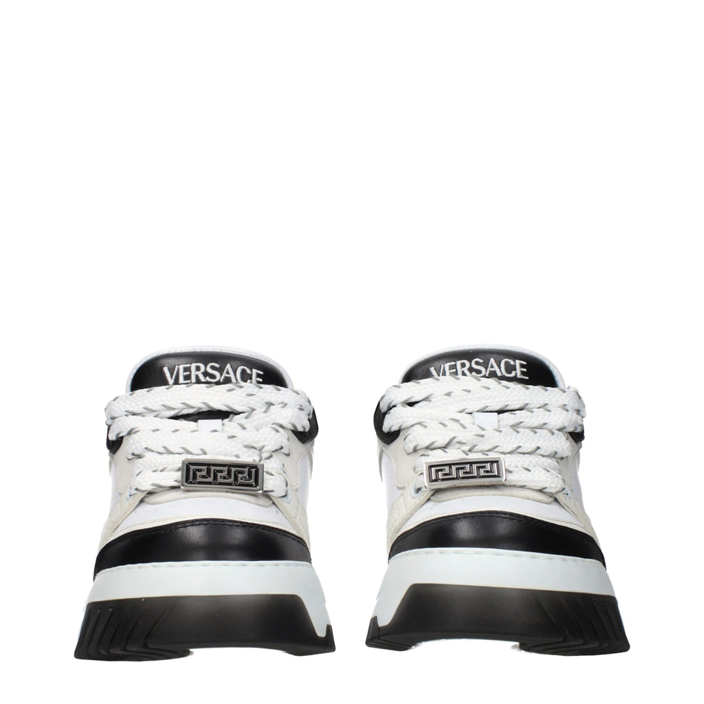 Versace White Leather Low Top Sneakers