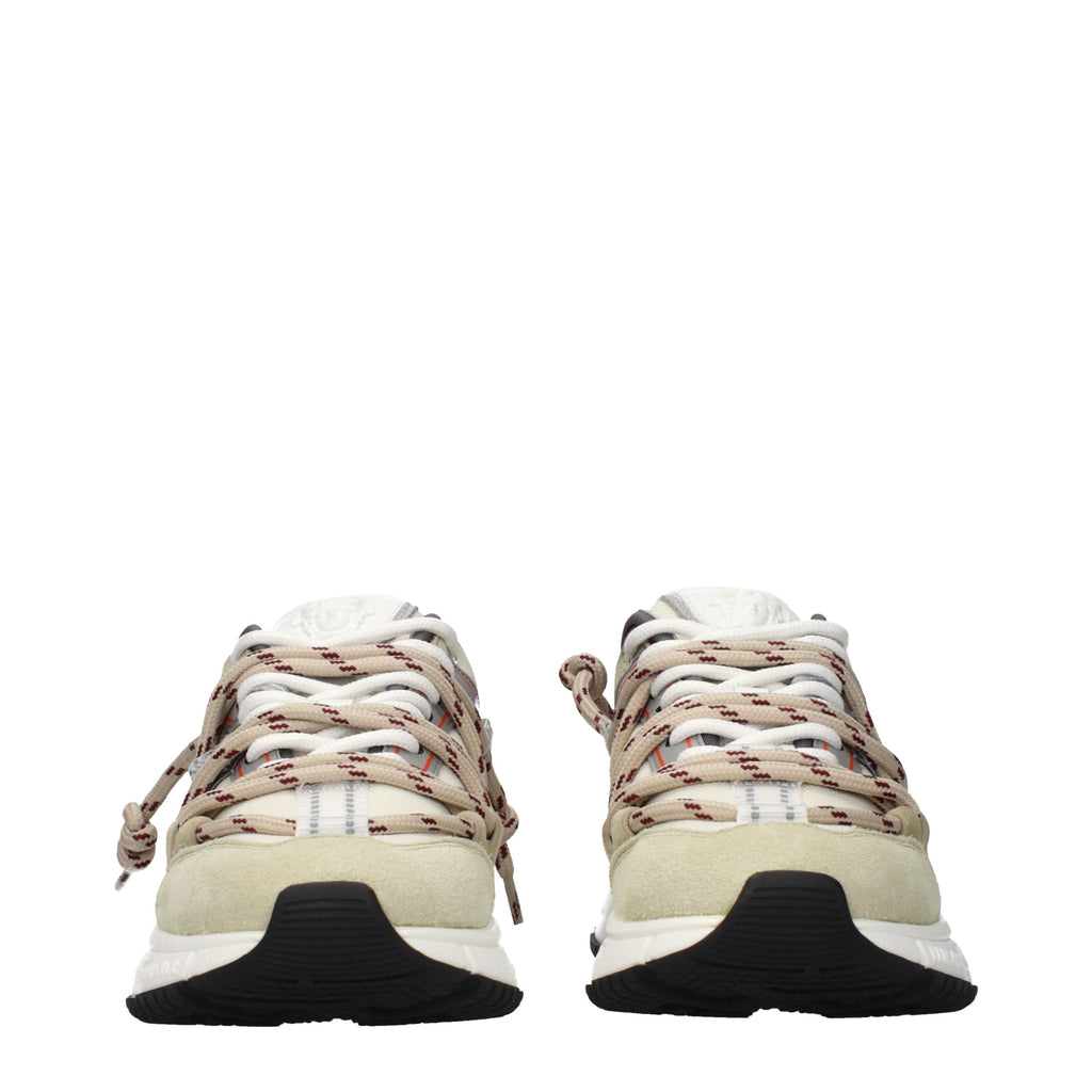 Versace Beige Leather Chunky Sneakers