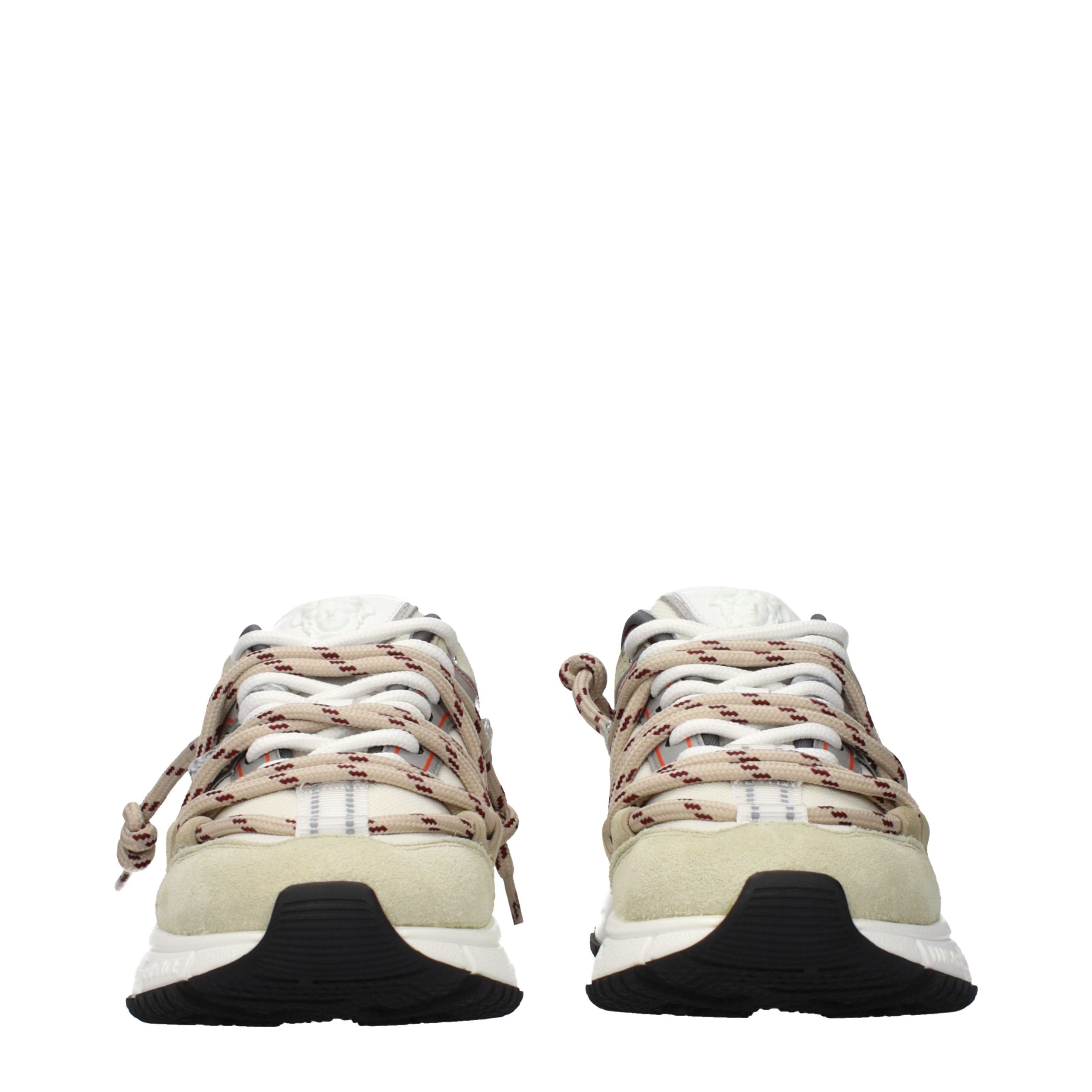 Versace Beige Leather Chunky Sneakers