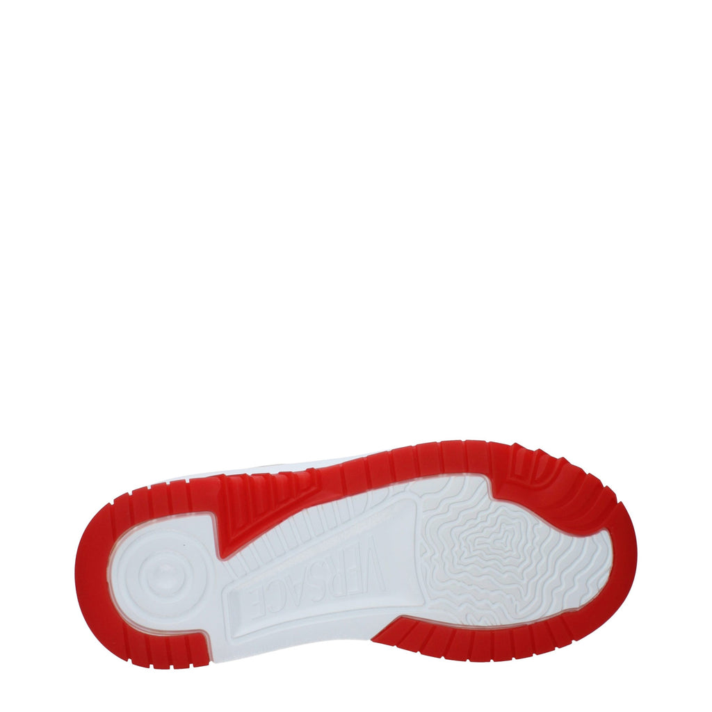 Versace White Leather Athletic Sneakers