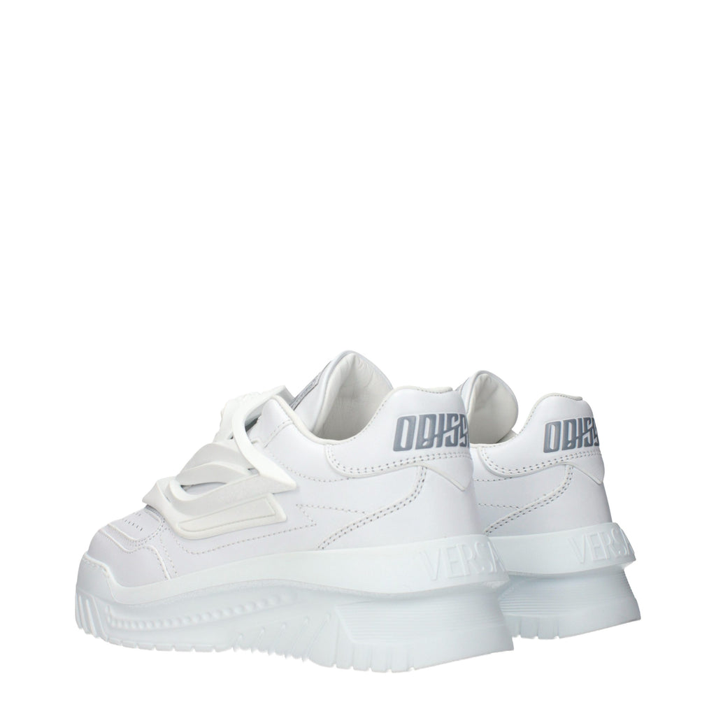 Versace White Leather Low Top Sneakers