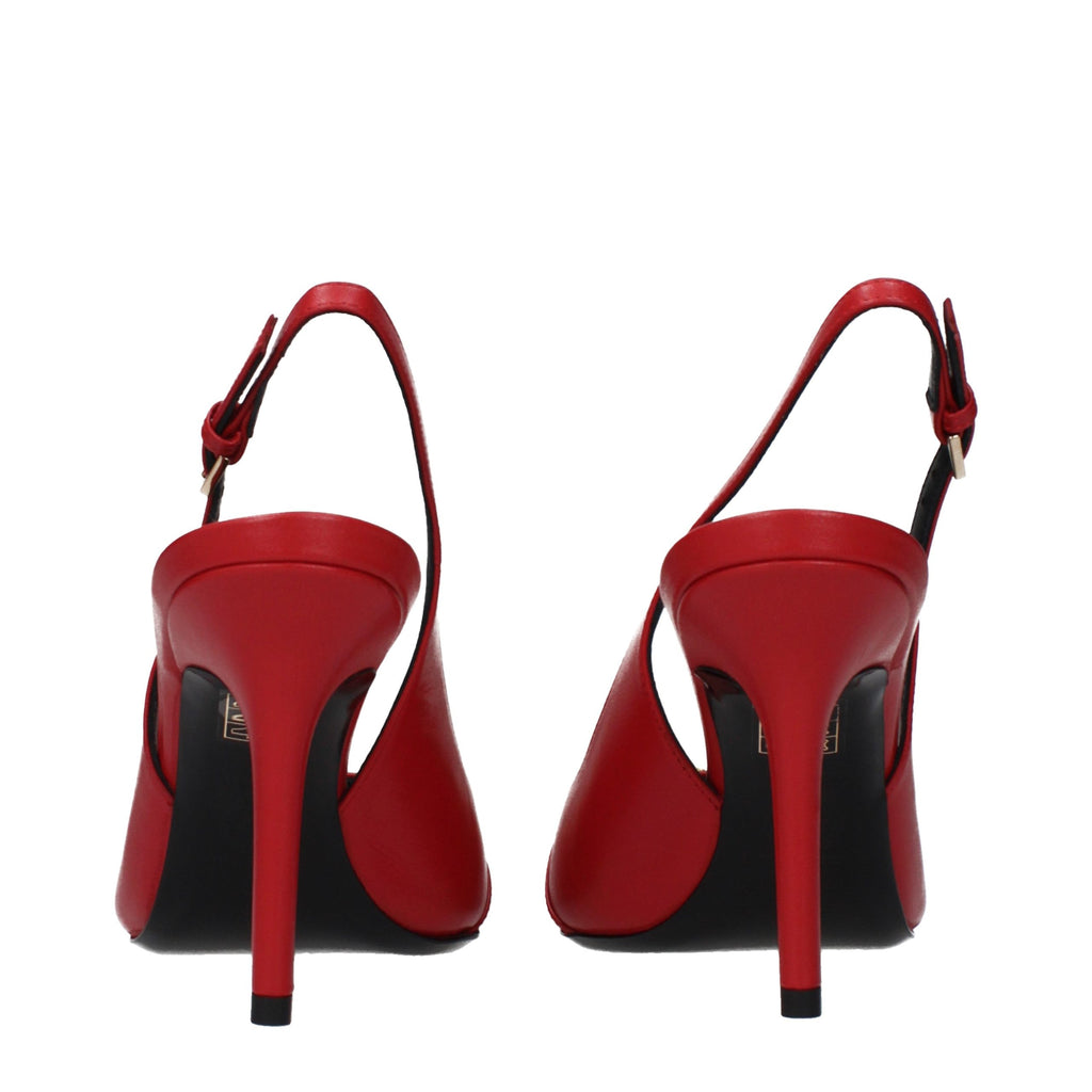 Versace Red Leather High Heel Pumps